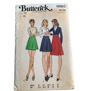 Butterick 6995 Vintage Sewing Pattern For Misses Skirts Waist 24-30"